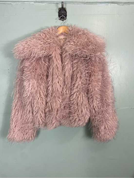 Free People Jackets & Blazers - Free People Moonlight Faux Fur Jacket Shaggy Dusty Pink Large